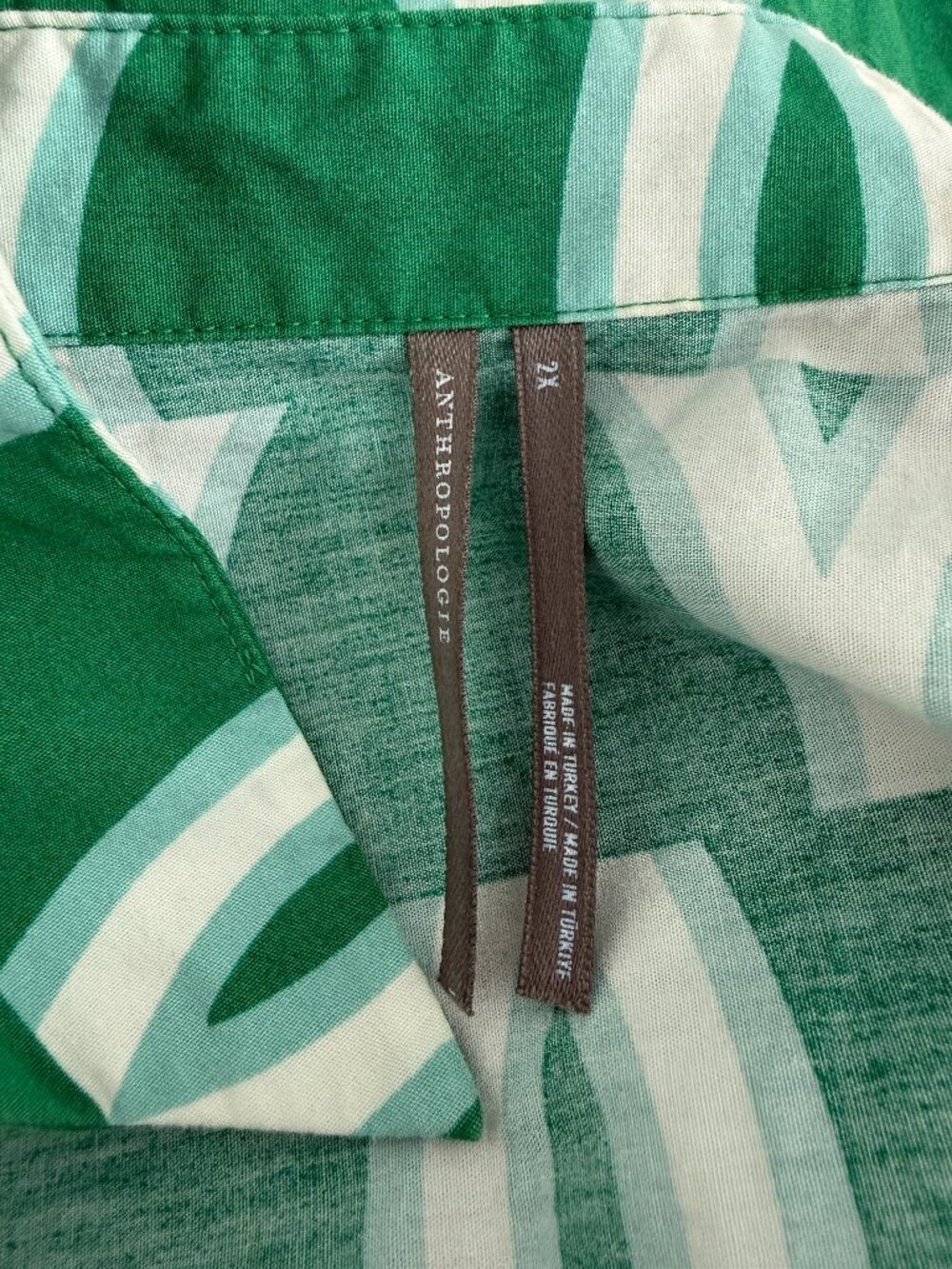 Anthropologie Somerset Maxi Dress — Green Geo Print 2X - Picture 4 of 4